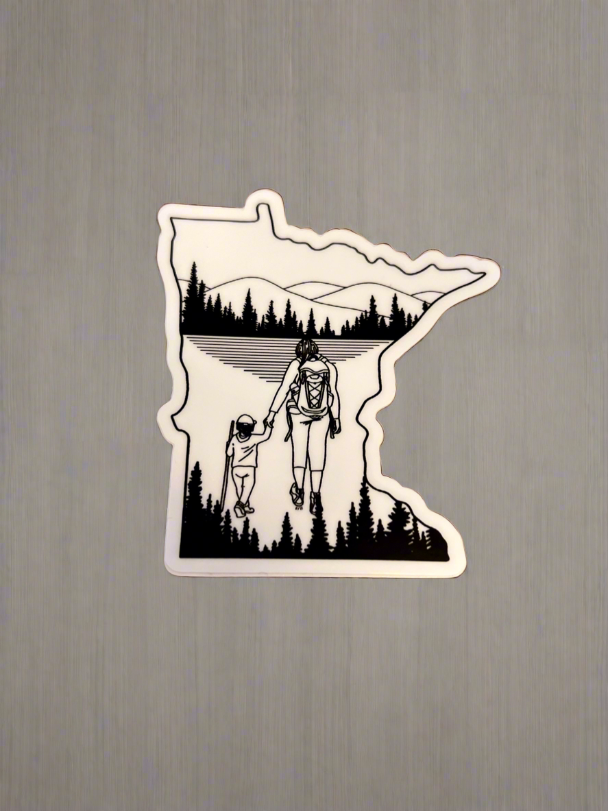 Black MN Shape Sticker