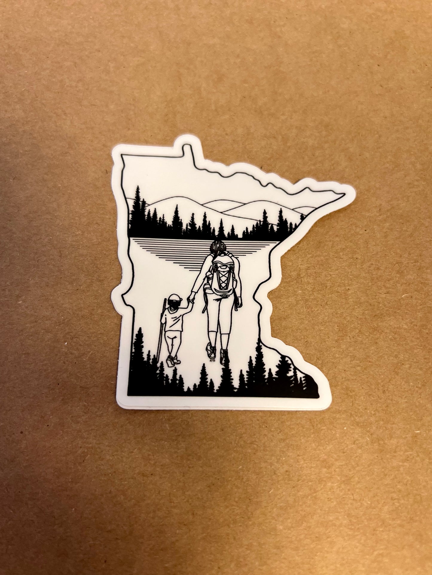 Black MN Shape Sticker