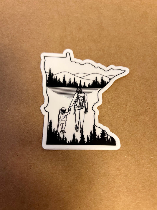 Black MN Shape Sticker