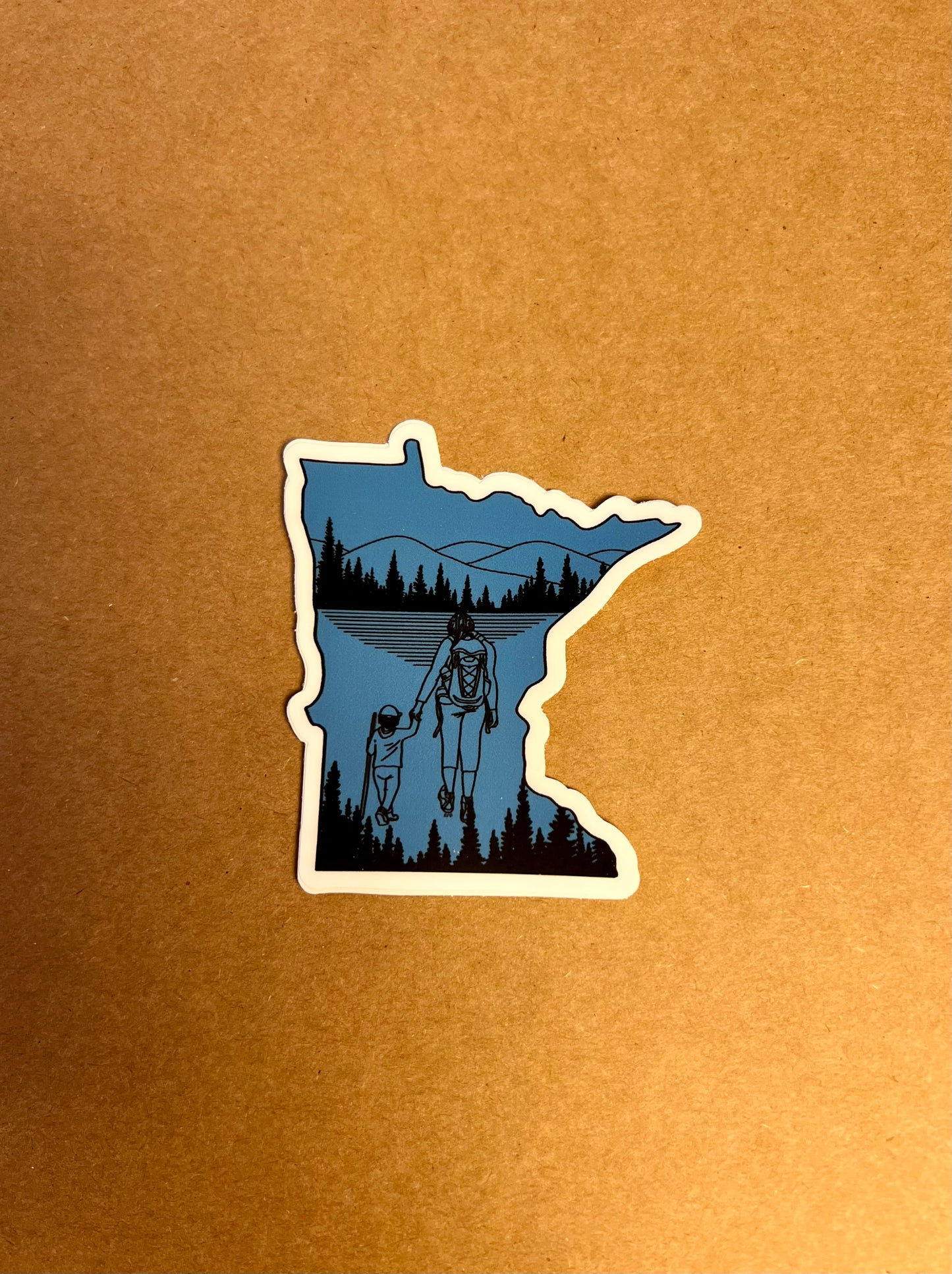 Blue MN Shape Stickers